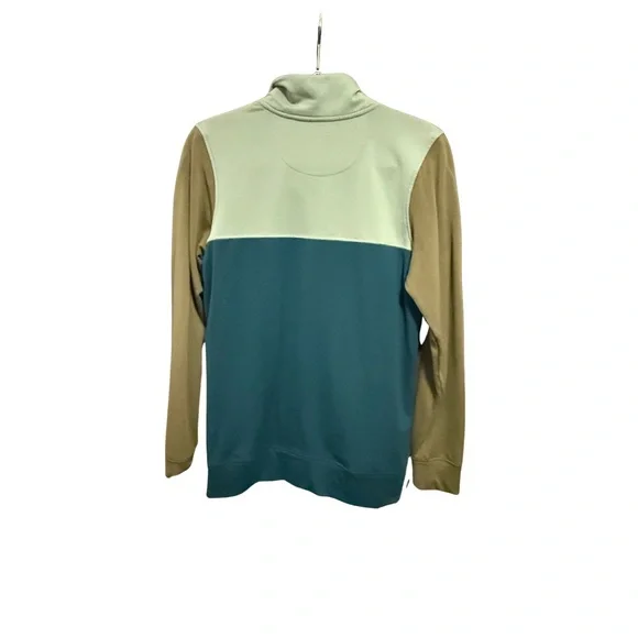 Woolx sz S “Charlie” mock-neck Sweatshirt teal/sage/green - Picture 4 of 7